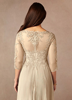 Azazie Corinne Kleider für die Brautmutter A-Linie Pailletten Chiffon Kleid Champagner image7