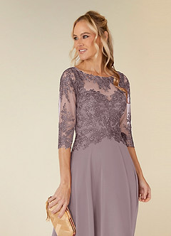 Azazie Monza Mother of the Bride Dresses Dusk A-Line Lace Chiffon Dress image6