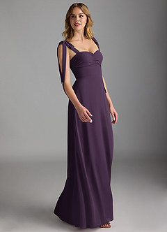 Azazie Lizet Bridesmaid Dresses Plum A-Line Sweetheart Neckline Chiffon Dress image3