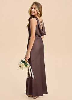 Azazie Rylina Junior Ganache Mermaid Stretch Satin Dress image5