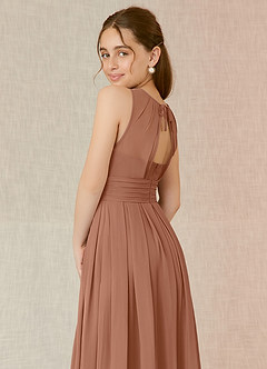 Azazie Bibiane Junior Bronzer A-Line Pleated Chiffon Dress image16