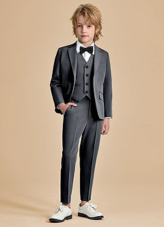 front Oliver Boys Charcoal 5-Piece Suit