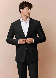 front Owen Black Lightweight Tailored Trousers Suit