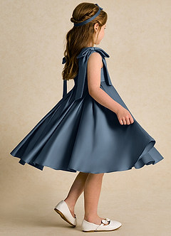 Azazie Guppie Flower Girl Dresses Neptune Ball-Gown Pleated Matte Satin Dress image2