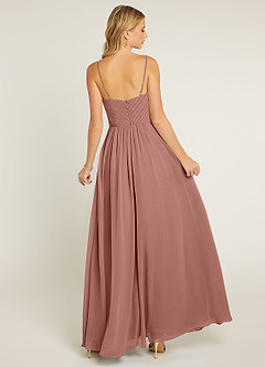 Azazie Shannon Venta Final Vestido de Agave de Gasa de Corte en A con Plisado image2