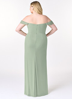 Azazie Tessa Bridesmaid Dresses Dusty Sage Sheath Sweetheart Off-The-Shoulder Mesh Convertible Dress image9