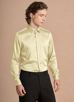 front Julian Lemon Sorbet Stretch Satin Dress Shirt