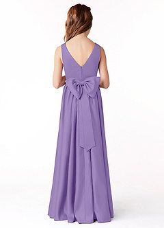 Azazie Hathaway Junior Tahiti A-Line Bow Matte Satin Dress image2