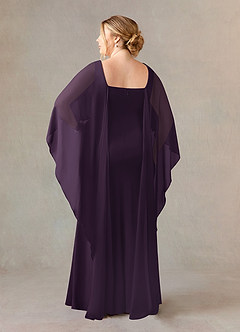 Azazie Dion Mother of the Bride Dresses Plum Sheath Scoop Stretch Crepe Dress image2