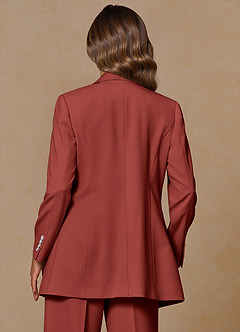 front Rowan Terracotta Refined Weave Performance blazer