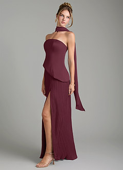 Azazie Tierney Bridesmaid Dresses Cabernet A-Line Strapless Chiffon Convertible Dress image8