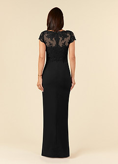 Azazie Carmen Mother of the Bride Dresses Black Sheath Lace Dress image4
