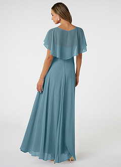 Azazie Jamie Bridesmaid Dresses Moody Blue A-Line Chiffon Dress image5