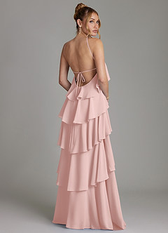 Azazie Deena Kleider zum Anprobieren zu Hause A-Linie Gestreift Chiffon Kleid Staubiger Salbeigrün image2