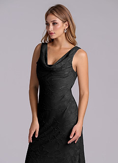 Azazie Rylina Final Sale Black Mermaid Floral Burnout Dress image6