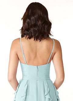 Azazie Peyton Bridesmaid Dresses Mist A-Line Ruched Chiffon Dress image3