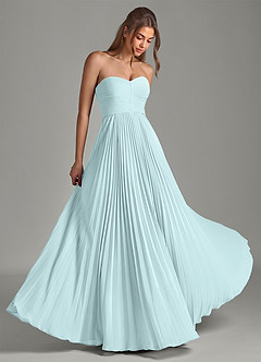 Azazie Chiana Abiti da Damigella Abito A-Line in Chiffon Senza Cinturino Nebbia image1