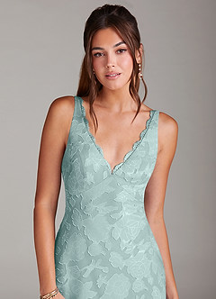 Azazie Tianna Brudtärnklänningar Klä av Tubklänning i Blommig Utbrändhet Spets Dimma image6