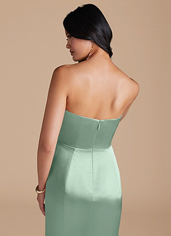 Azazie Aura Vestidos de damas de honor Vestido de Agave de Satén Metálico de Corte Sirena Convertible image4