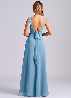 Azazie Beatrice Bridesmaid Dresses Steel Blue A-Line Sweetheart Neckline Chiffon Dress image2