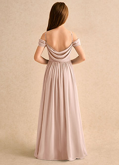 Azazie Shia Girls Formal Flower Girl Dresses English Rose A-Line Off the Shoulder Chiffon Dress image2
