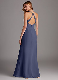 Azazie Manila Bridesmaid Dresses Stormy Sheath V-Neck Chiffon Dress image2