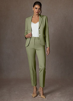 front Whitney Pistachio Structured Stretch Blazer