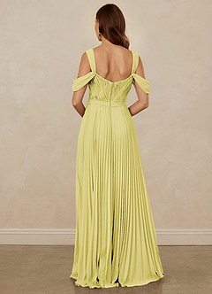 Christian Siriano Bridal for Azazie 1013 Robes de demoiselle d'honneur Robe Trapèze en Mousseline de soie Épaule décolletée Sorbet Citron image3