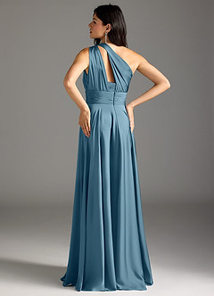 Azazie Charlize Bridesmaid Dresses Bermuda A-Line One Shoulder Stretch Satin Dress image6