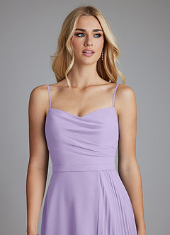 Azazie Celaena Final Sale Lilac A-Line Pleated Chiffon Dress image6