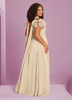 Barbie ♥ Azazie Jurken voor bruidsmeisjes Converteerbaar Jurk van Chiffon met A-Lijn Off the Shoulder Champagne image8