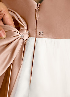 Azazie Eleni Sukienki dla dziewczynek sypiących kwiaty Suknia balowa Ukłon Tiul Długość kostki Sukienka image8