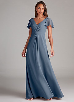 Azazie Soren Bridesmaid Dresses Twilight A-Line Ruched Chiffon Dress image3