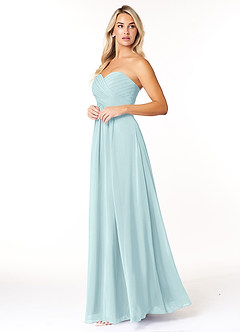 Azazie Yazmin Bridesmaid Dresses Sea Glass A-Line Sweetheart Neckline Chiffon Convertible Dress image3
