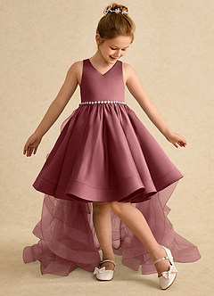 Azazie Julietta Flower Girl Dresses Amethyst Ball-Gown Convertible Tulle Dress image5
