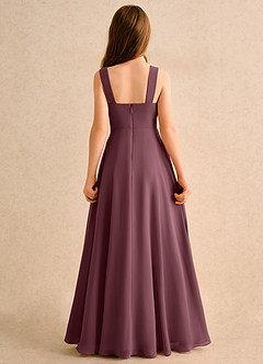 Azazie Makani Girls Formal Blumenmädchenkleider A-Linie Herzausschnitt Chiffon Kleid Sangria image2