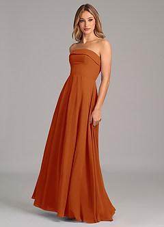 Azazie Lucienne Bridesmaid Dresses Paprika A-Line Strapless Chiffon Convertible Dress image4