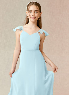 Azazie Everett Junior Cloud Blue A-Line Chiffon Dress image5