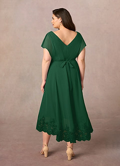 Azazie Palana Mother of the Bride Dresses Dark Green A-Line Lace Chiffon Dress image9