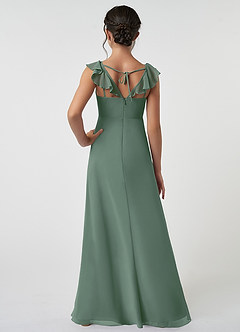 Azazie Amada Junior Eucalyptus A-Line Ruched Chiffon Dress image2