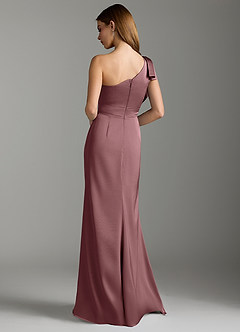 Azazie Rinna Bridesmaid Dresses Vintage Mauve Mermaid Ruched Stretch Satin Dress image8