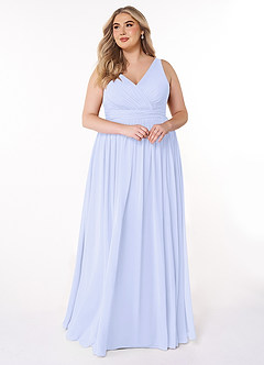 Azazie Kora Brautjungfernkleider A-Linie Plissee Chiffon Kleid Lavendel image10