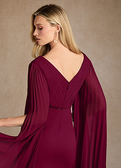 Azazie Ellsworth Kleider für die Brautmutter Spalte Plissee Stretch-Krepp Kleid Burgunderrot image6