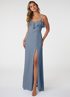 Azazie Natalia Bridesmaid Dresses Twilight A-Line Chiffon Dress image1