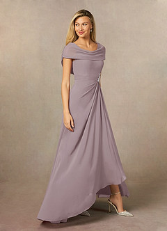 Azazie Mary Mother of the Bride Dresses Dusk A-Line Side Slit Chiffon Dress image4