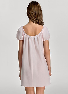 front Camisón de algodón tejido con mangas abullonadas