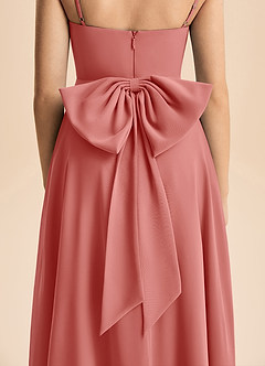 Azazie Bear Junior A라인 주름진 쉬폰 플로어 길이 주니어 신부 들러리 드레스 image7