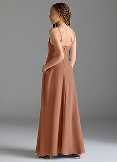 Azazie Moira Junior Bronzer A-Line with Pockets Chiffon Dress image2