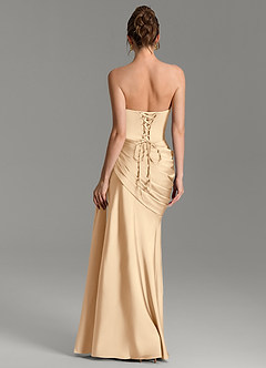 Azazie Zorah Bridesmaid Dresses Champagne Mermaid Corset Stretch Satin Convertible Dress image6