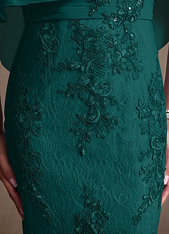 Azazie Amrita Kleider für die Brautmutter Meerjungfrau-Linie Spitze Chiffon Kleid Pfau image7